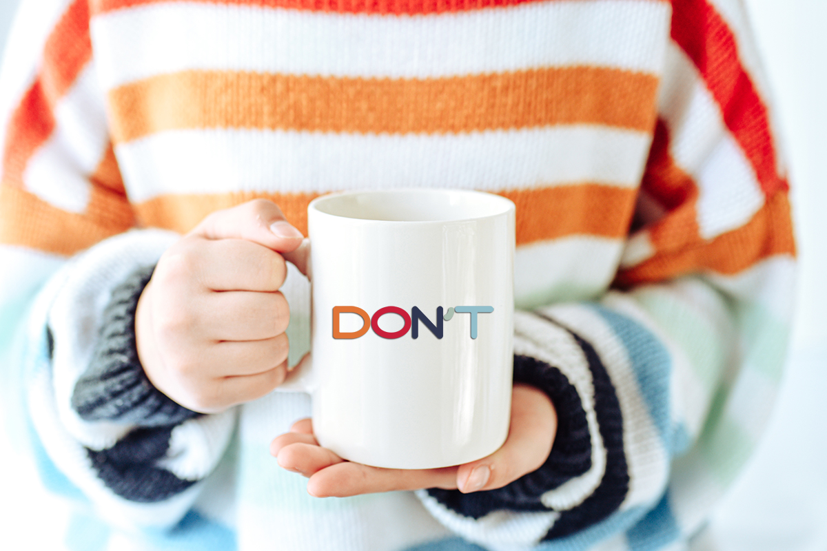 Funny Coffee Mug SVG word don't on coffee mug